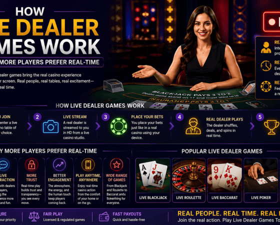 Discover how live dealer games work, why real-time casino gaming is growing in popularity, and the benefits of interactive, immersive online gameplay.