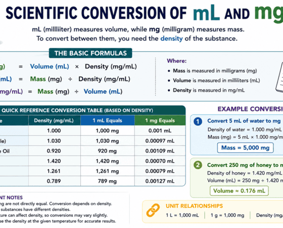 Scientific Conversion of mL and mg make it image for wheon in blog