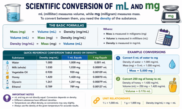 Scientific Conversion of mL and mg make it image for wheon in blog